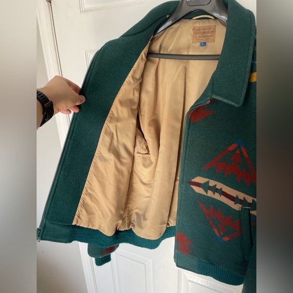 PENDLETON HIGH GRADE WESTERN WEAR Navajo/Southwestern Wool Jacket Sz L - Picture 3 of 8